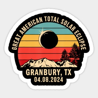 Granbury Tx Texas Total Solar Eclipse 2024 Sticker